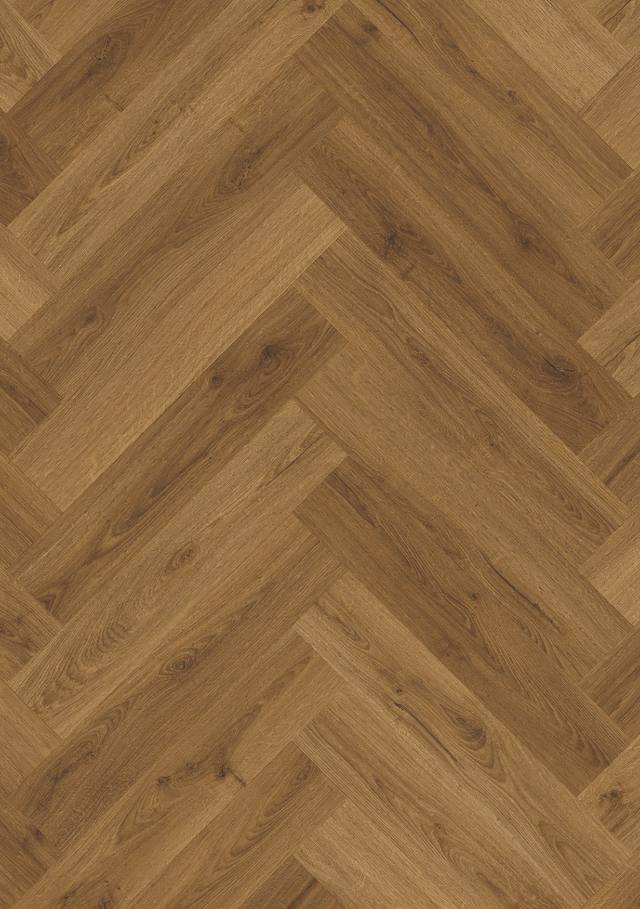 Quick-Step vínylparket í fiskibeinamunstri – Fiskibeina Botanic Caramel Oak